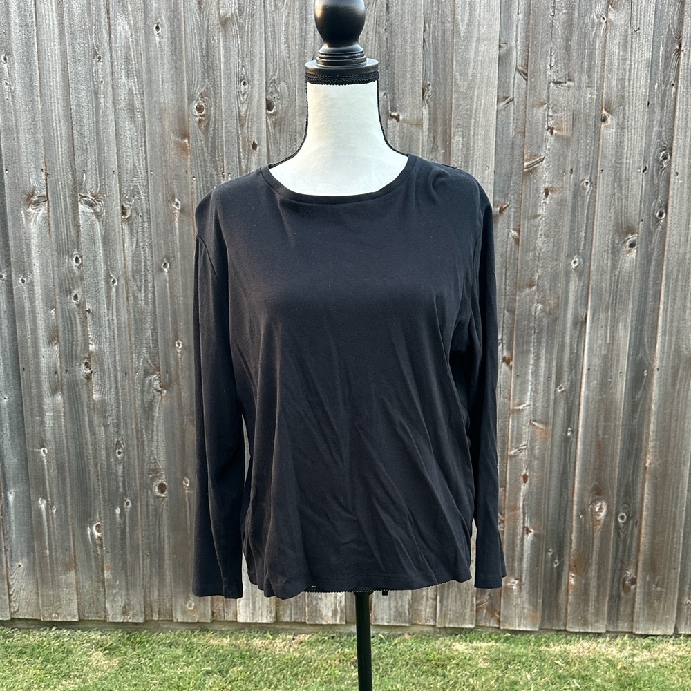 Jones New York Black Long Sleeve Top EUC